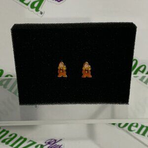 HER Earrings Studs Studded Disney Beauty And The Beast Cogsworth Jewelry